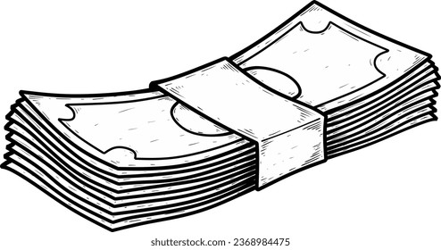 ilustraciones pila de dinero en blanco