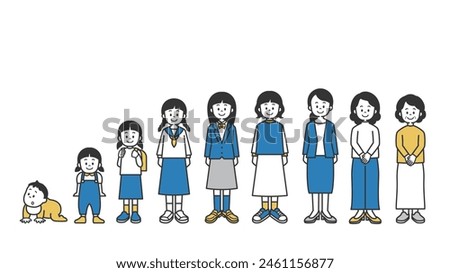 
Illustrations of stages in a woman's life