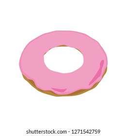 Illustrations of strawberry chocolate donuts.
