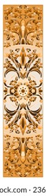 Illustrations in the style of stained glass with floral ornaments, rectangular image, tone brown