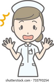 Illustrations surprised by female nurses wearing white coats