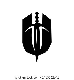 illustrations of sword emblems form U-letter abstracts for creative logos or other pattern needs