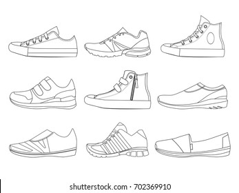 16,146 Sneaker outline Images, Stock Photos & Vectors | Shutterstock