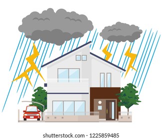 Illustrations that lightning strikes at home.