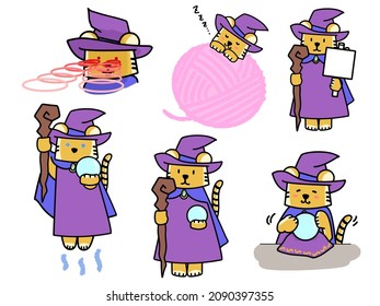 Illustrations that look like a tiger has entered the world of an RPG game（wizard）