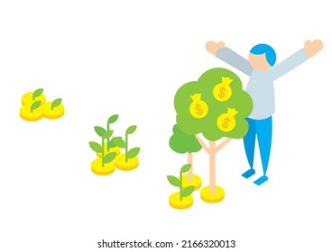 Illustrations that make you happy to see the money tree that grew up