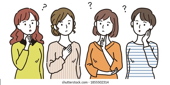 Illustrations that multiple women are thinking