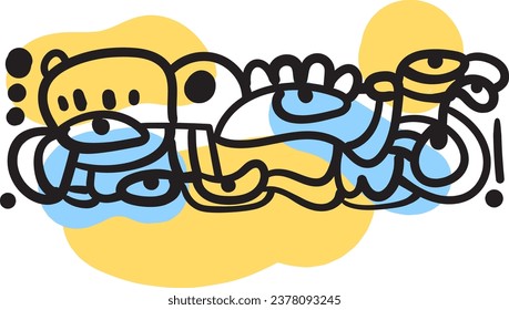  illustrations that pushes the boundaries of creativity by fusing faces, lines, circles, and fun doodle elements into abstract print designs.