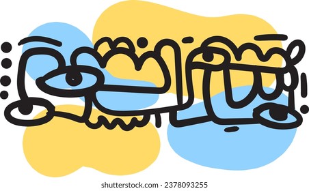  illustrations that pushes the boundaries of creativity by fusing faces, lines, circles, and fun doodle elements into abstract print designs.