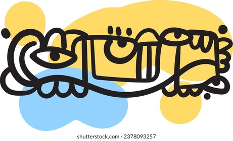 illustrations that pushes the boundaries of creativity by fusing faces, lines, circles, and fun doodle elements into abstract print designs.