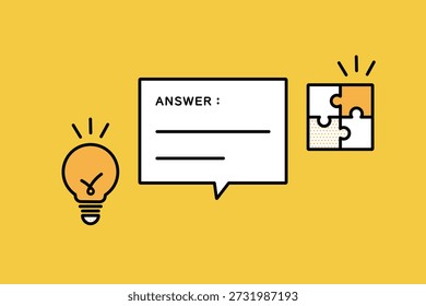 Illustrations that visualize situations where children hear the answer, understand it, and connect their thoughts