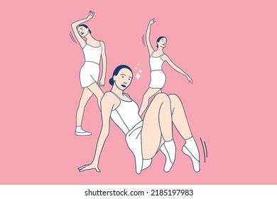 Illustrations Three beautiful ballerinas dancers