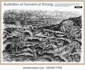 Illustrations tsunami or smong Simeulue step 4