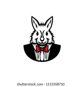 Illustrations of tuxedo rabbit