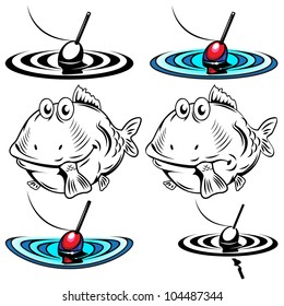 Illustrations of the two fish and floats