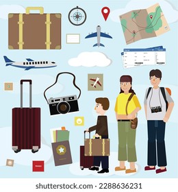 
Ilustraciones para el trabajo de diseño gráfico en viajes.