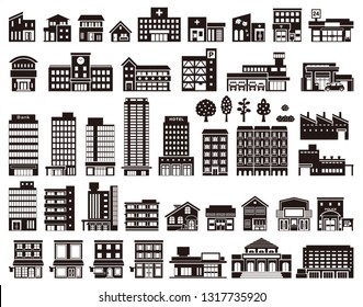 Illustrations of various buildings