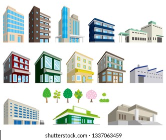 Illustrations of various buildings