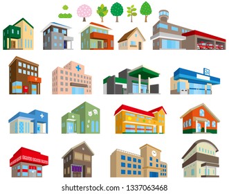Illustrations of various buildings