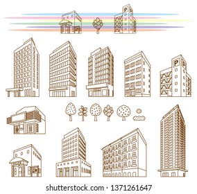 Illustrations of various buildings