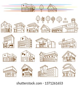 Illustrations of various buildings