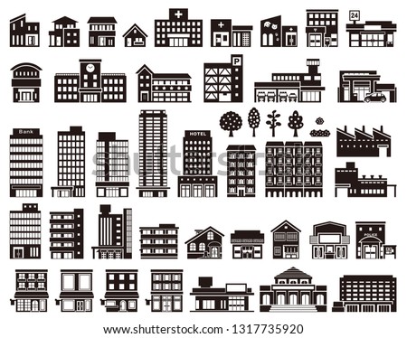 Illustrations of various buildings