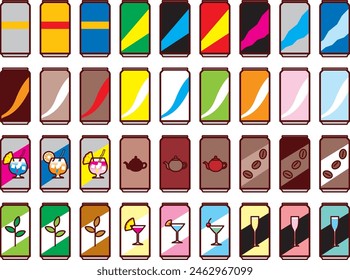 Ilustraciones de varias bebidas enlatadas
