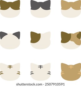 Illustrations of various cat patterns (brown and beige)