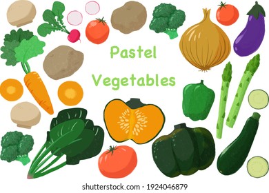 ilustraciones de diversas verduras coloridas