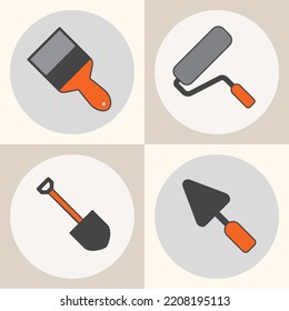 illustrations of various equipment can be used as icons