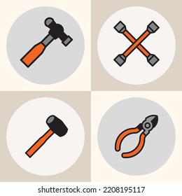 illustrations of various equipment can be used as icons