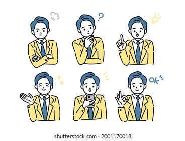 Illustrations of various expression of business men