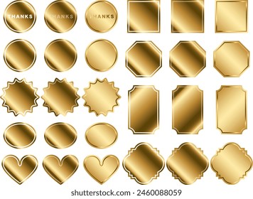 Illustrations of various glossy labels