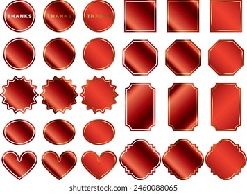 Illustrations of various glossy labels