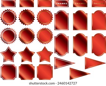 Illustrations of various glossy labels