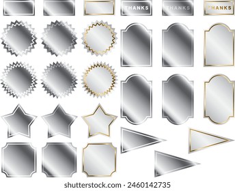 Illustrations of various glossy labels