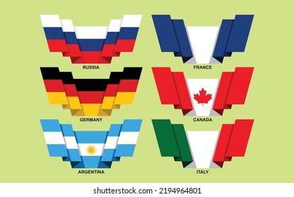 Illustrations of various national flags you can use for wallpaper, background and others
