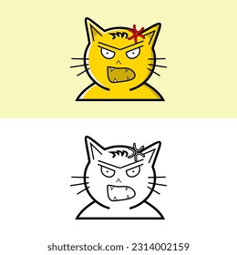 illustrations of various orange cat expressions that are suitable for emotes