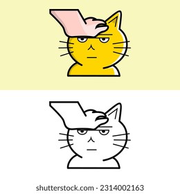 illustrations of various orange cat expressions that are suitable for emotes