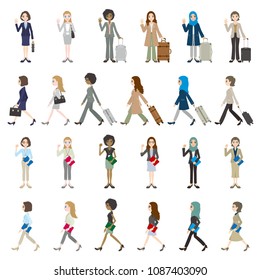 Illustrations of various people / Businesswoman