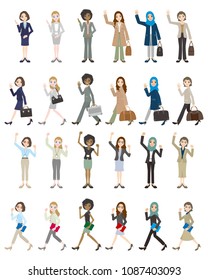 Illustrations of various people / Businesswoman