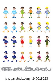 Illustrations of various people / Children