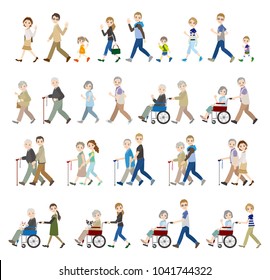 Illustrations of various people / Family