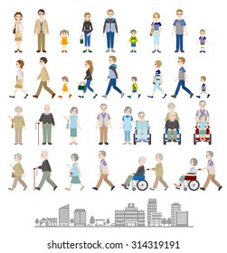 Illustrations of various people / Family