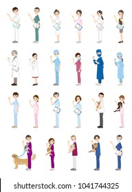 Illustrations of various people / Medical