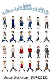 Illustrations of various people / Student