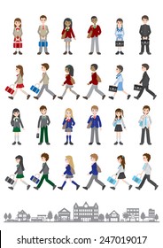 Illustrations of various people / Students