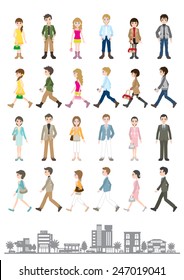 Illustrations of various people / Young people