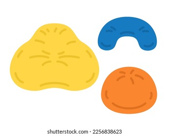 Ilustraciones de varias formas de cojines de cuentas.