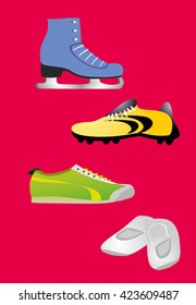illustrations of various sports shoes